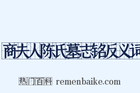 商夫人陈氏墓志铭反义词是什么意思的图片